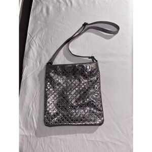 Silver Metallic Crossbody Purse Disco Y2K Party Glam Sequins Sparkle